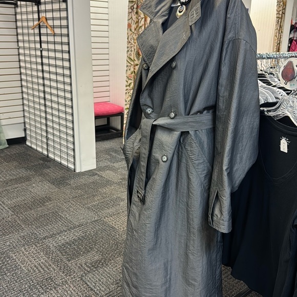 Dior Gray Trench Coat Sz 42 R - Picture 1 of 15